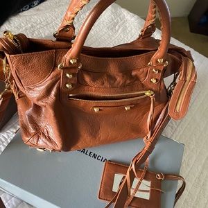 Balenciaga bag. Stunning dark camel color